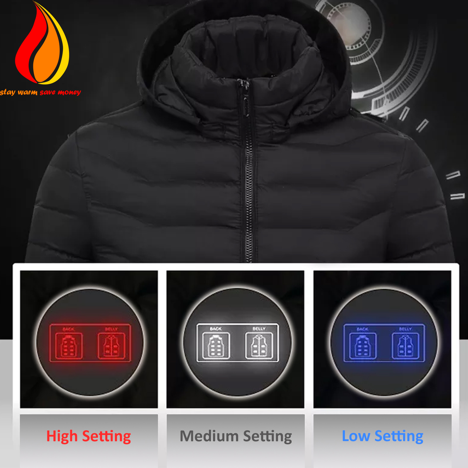 Heated Jacket (including Powerbank) - Stay Warm Save Money